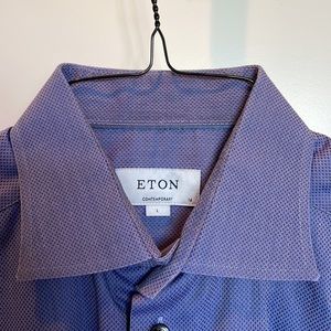 Eton Contemporary men's dress hurt. Mid blue. Size L, US 41, neck 16